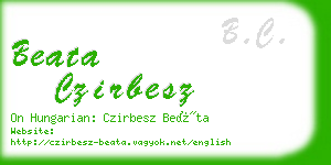 beata czirbesz business card